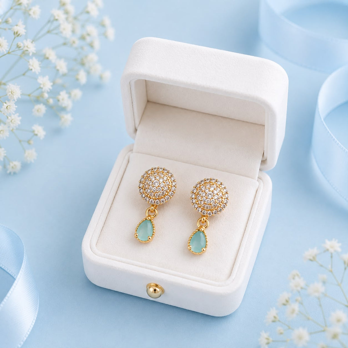 Zircon Earring-247 (Mint Green)