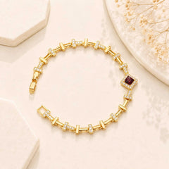 Zircon Bracelet-87 (Golden/Maroon)
