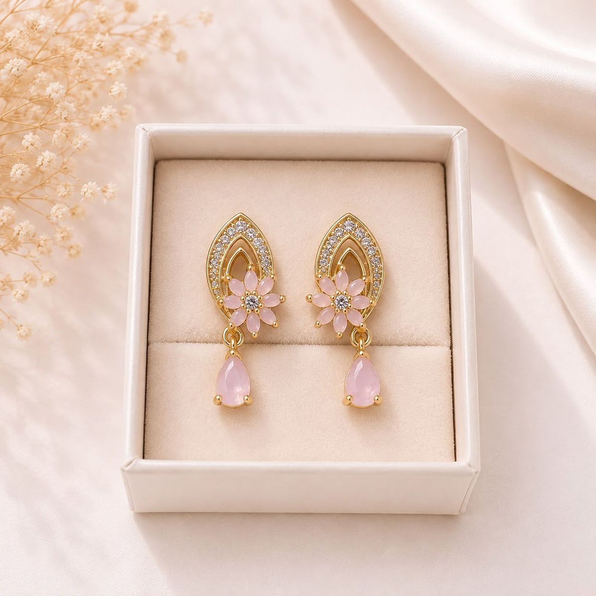 Zircon Earring-244 (Pink)