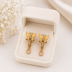 Zircon Hoop Earring-238 (Pink)
