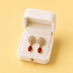 Zircon Earring-242 (Maroon)