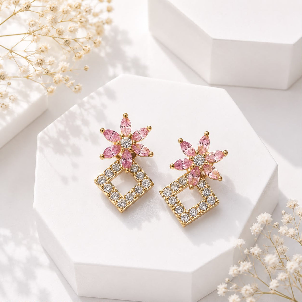 Zircon Earring-250 (Pink)