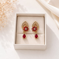 Zircon Earring-244 (Maroon)