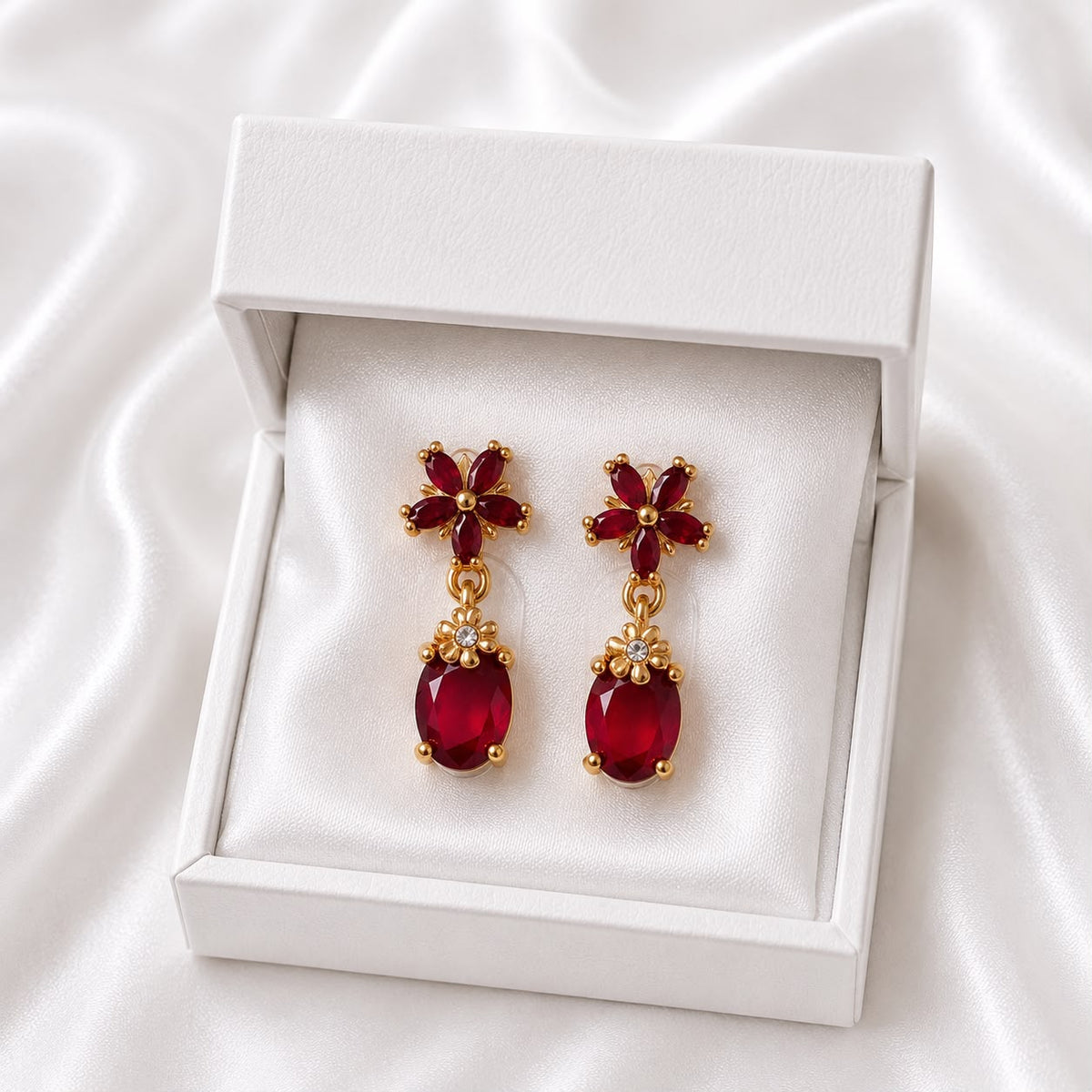 Zircon Earring-239 (Maroon)