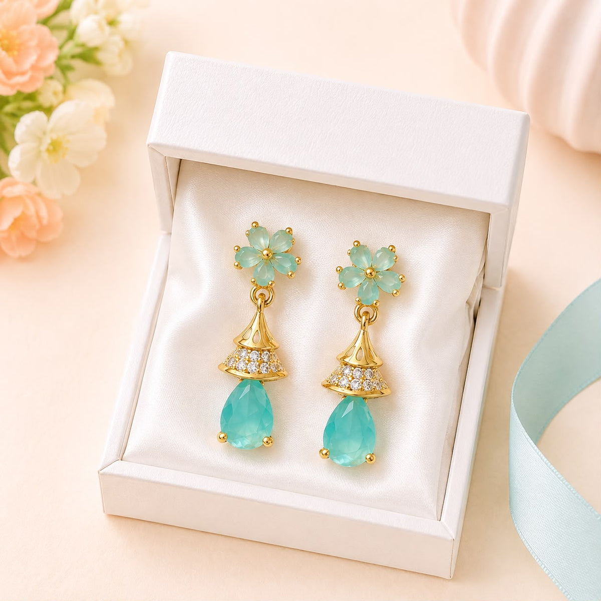 Zircon Earring-241 (Ferozi)