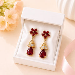 Zircon Earring-241 (Maroon)