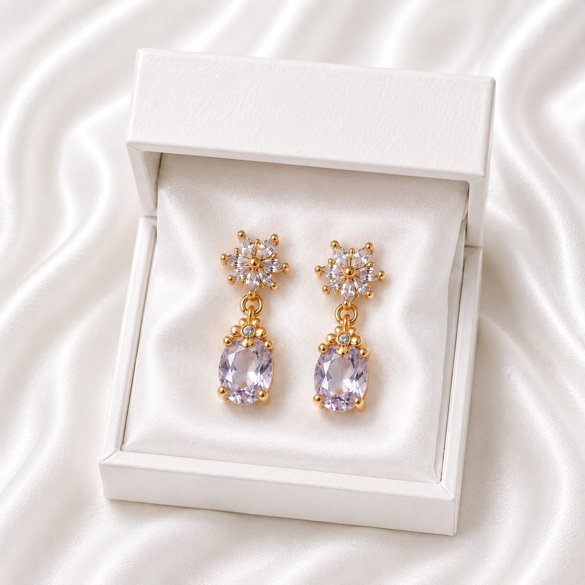 Zircon Earring-239 (Purple)