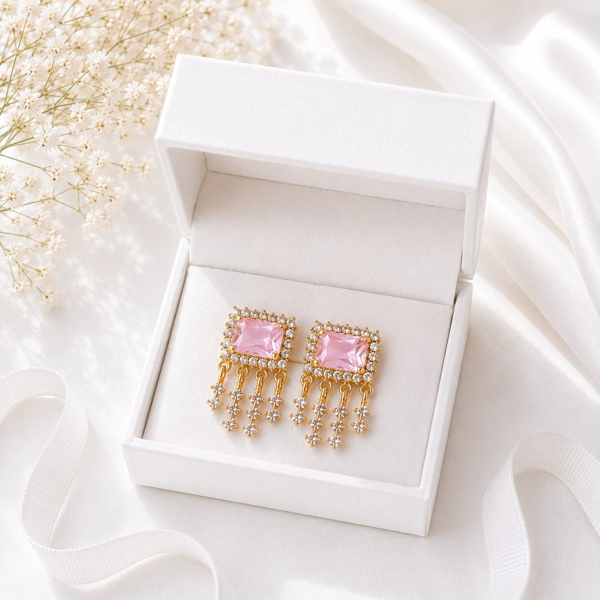 Zircon Earring-240 (Pink)