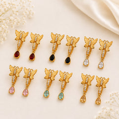 Zircon Hoop Earring-238 (Golden)