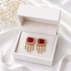 Zircon Earring-240 (Maroon)