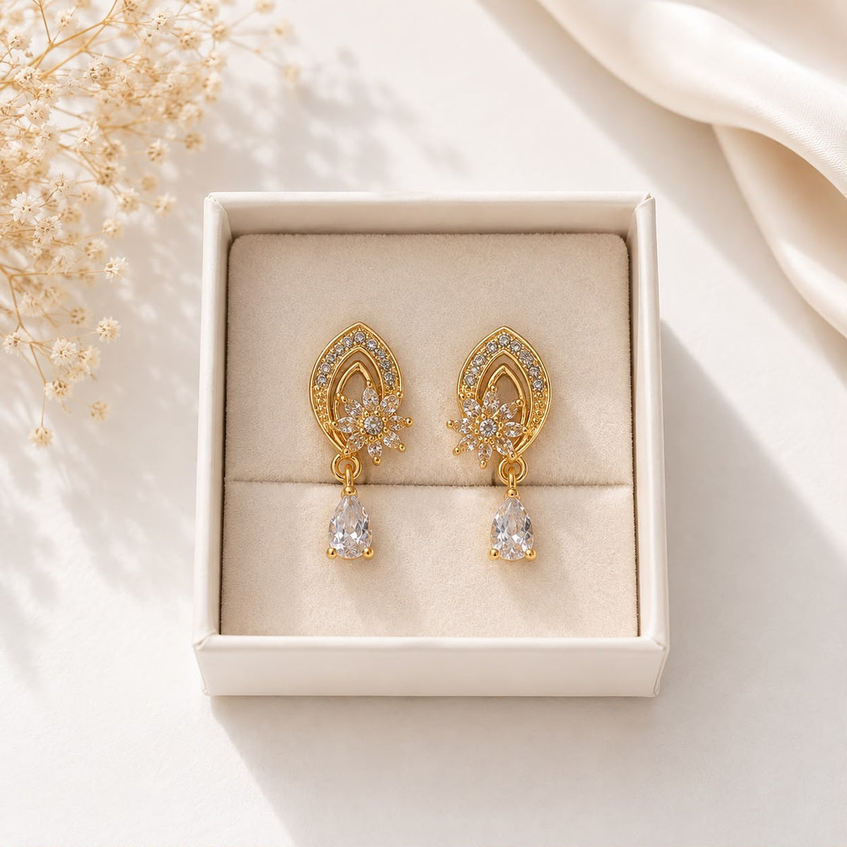 Zircon Earring-244 (White)