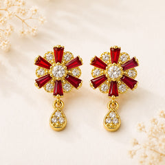 Zircon Earring-238 (Maroon)