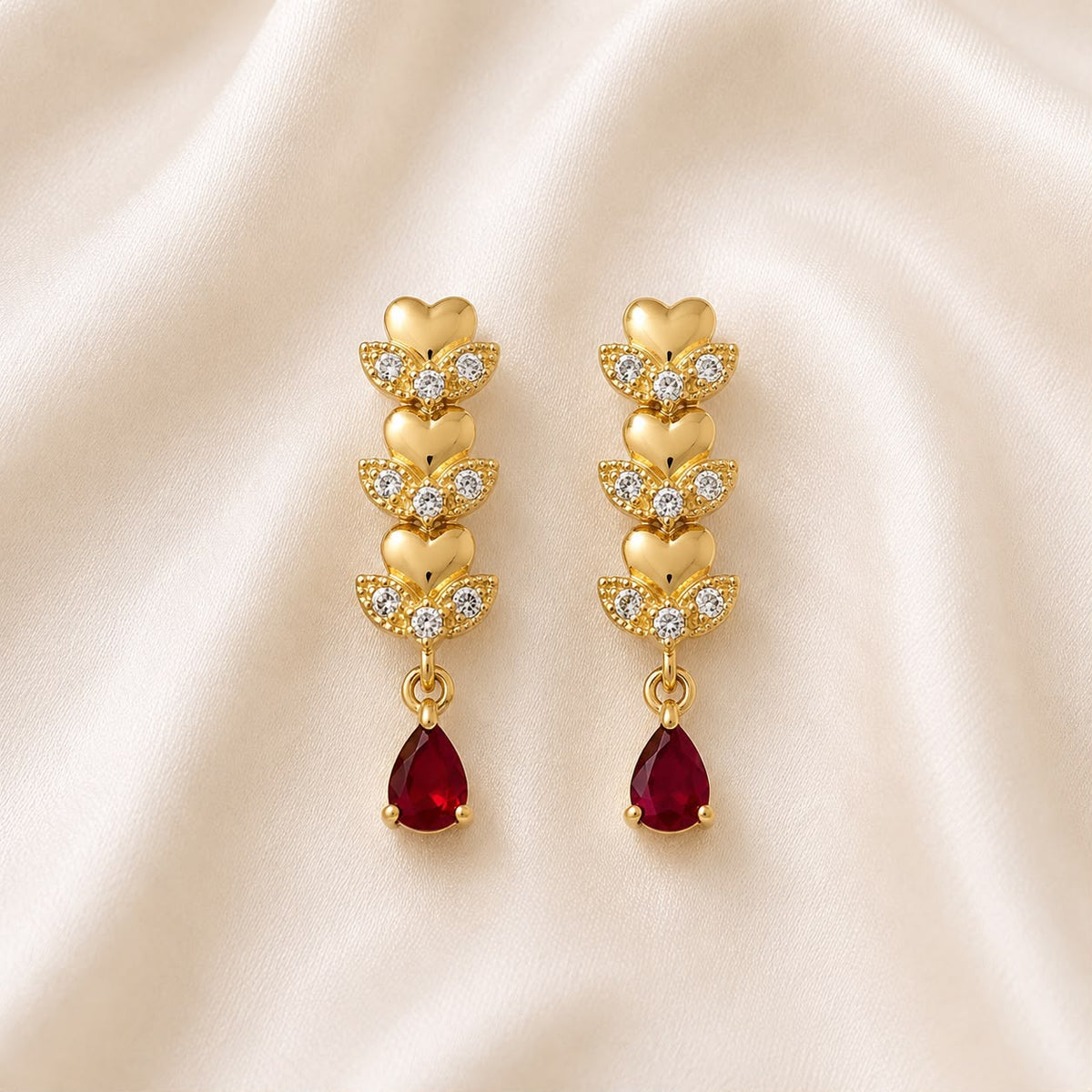 Zircon Earring-251 (Maroon)