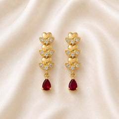 Zircon Earring-251 (Maroon)