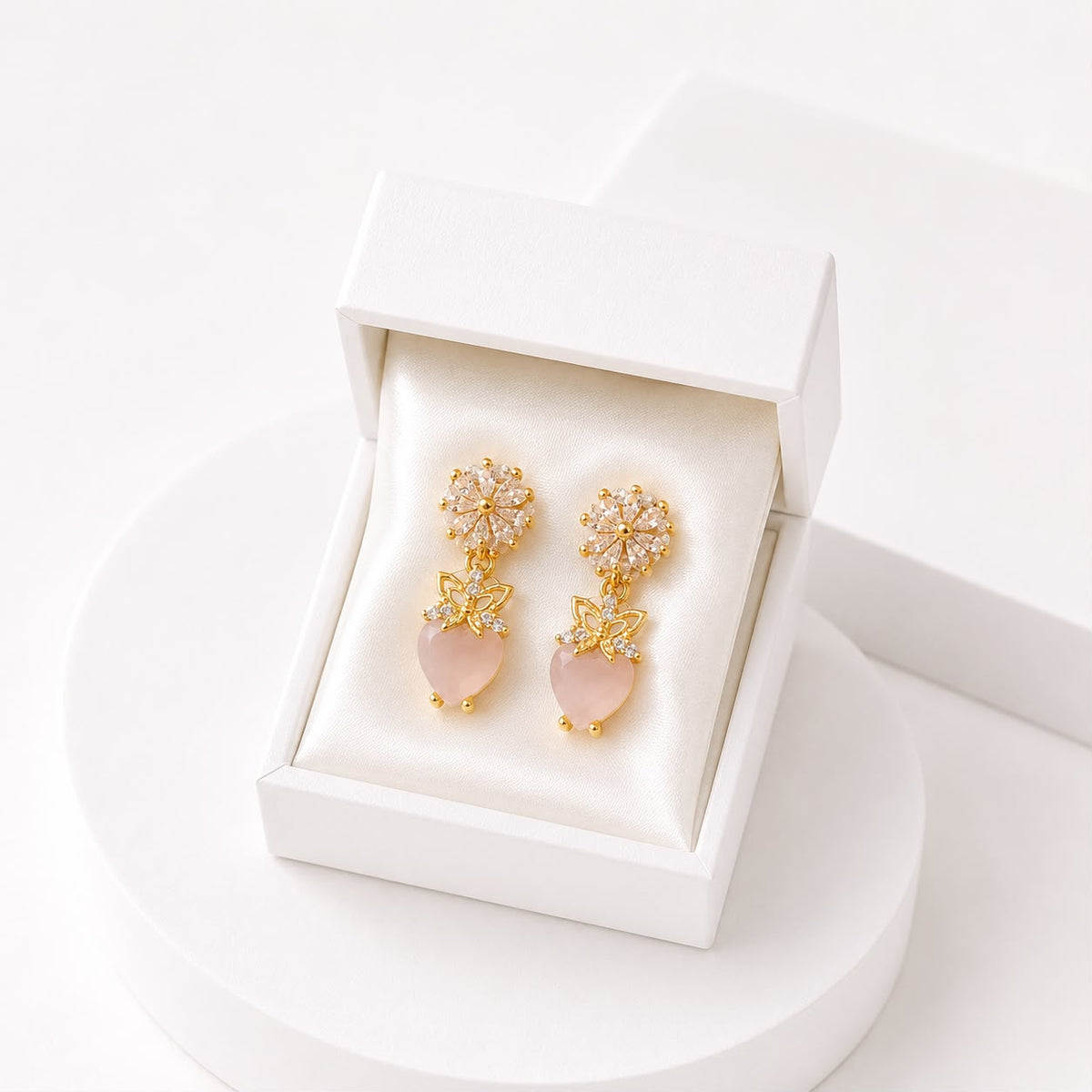 Zircon Earring-252 (Light Pink)