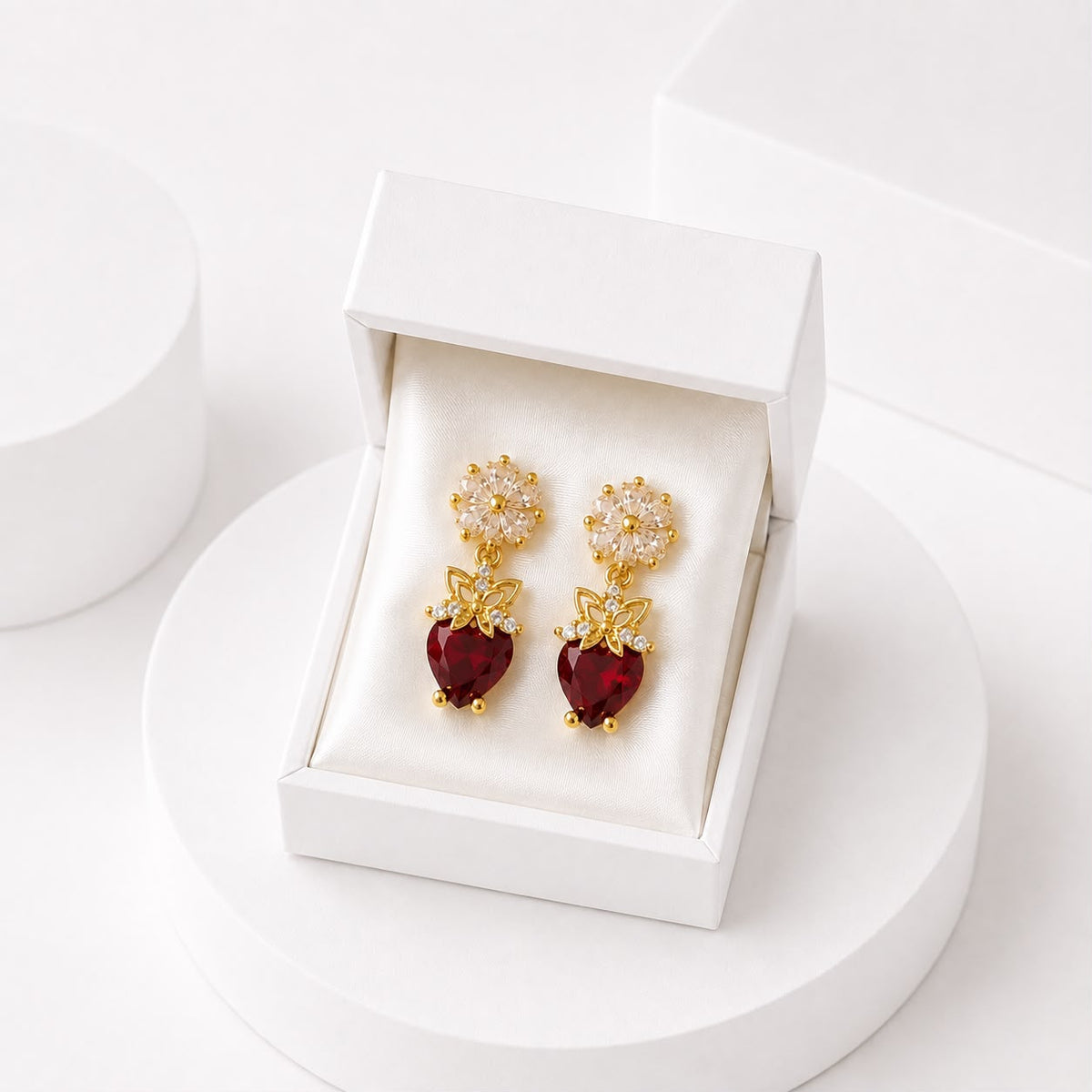 Zircon Earring-252 (Maroon)