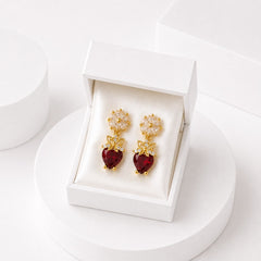 Zircon Earring-252 (Maroon)