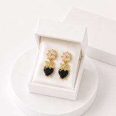 Zircon Earring-252 (Black)
