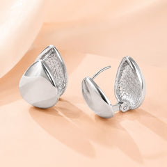 Teardrop Dome Huggie (Silver)