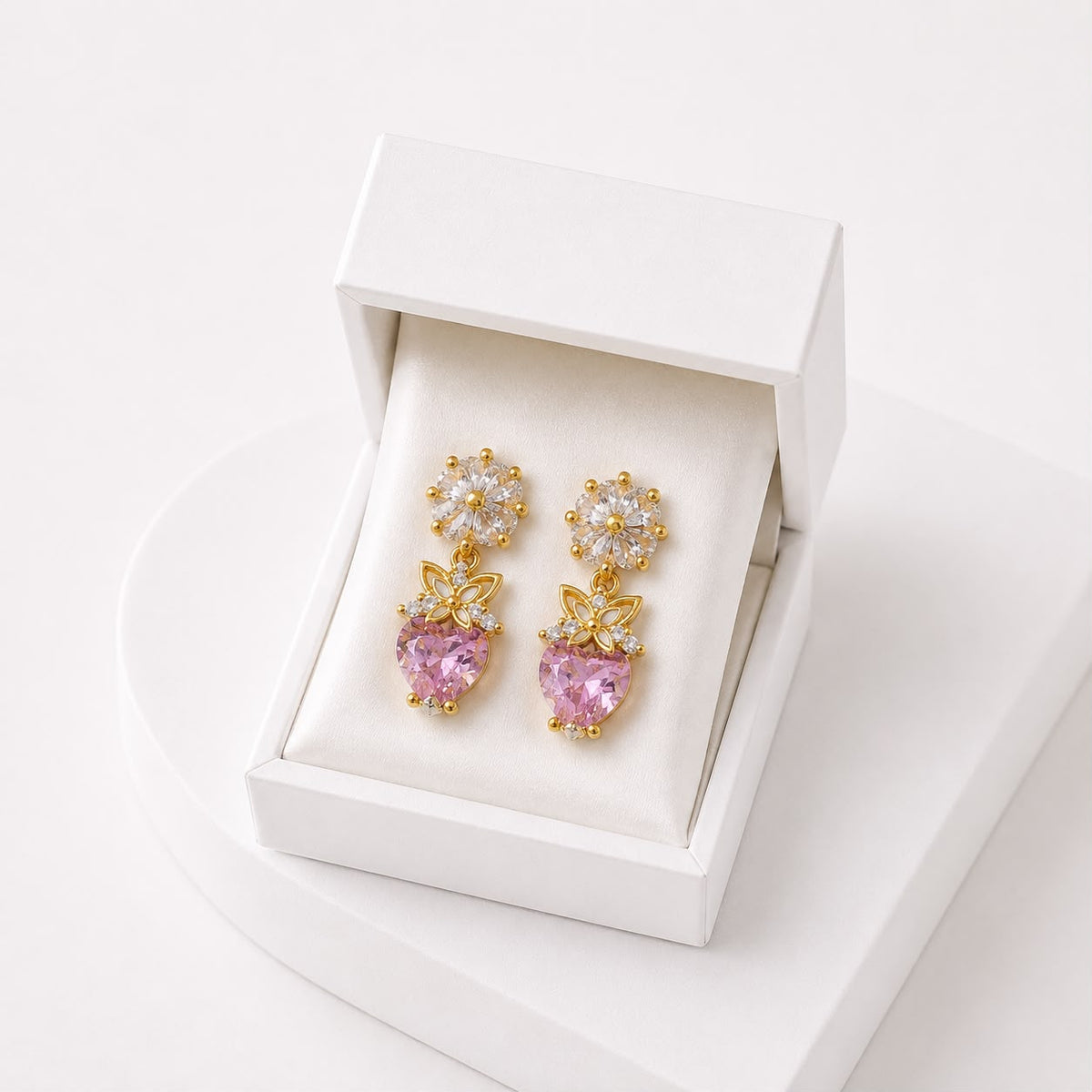 Zircon Earring-252 (Pink)