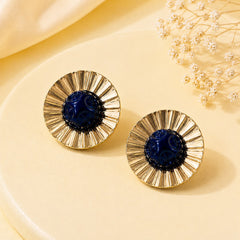 Vintage Gemstone Stud (Blue)
