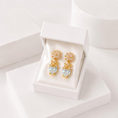 Zircon Earring-252 (Light blue)