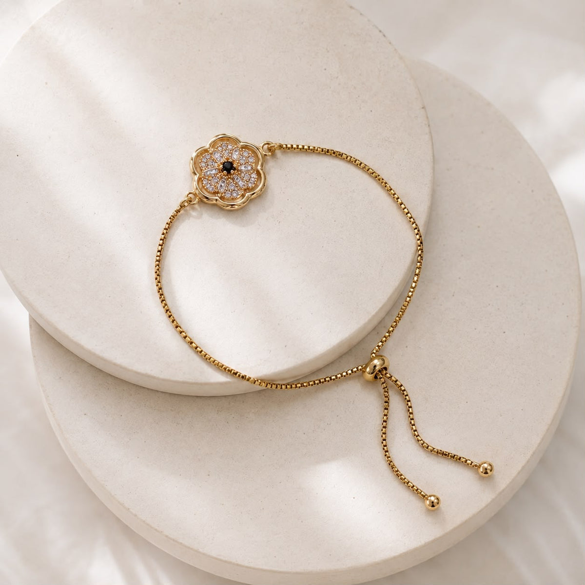 Adjustable Bracelet-268 (Golden/Black)