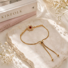 Adjustable Bracelet-286 (Golden/Maroon)