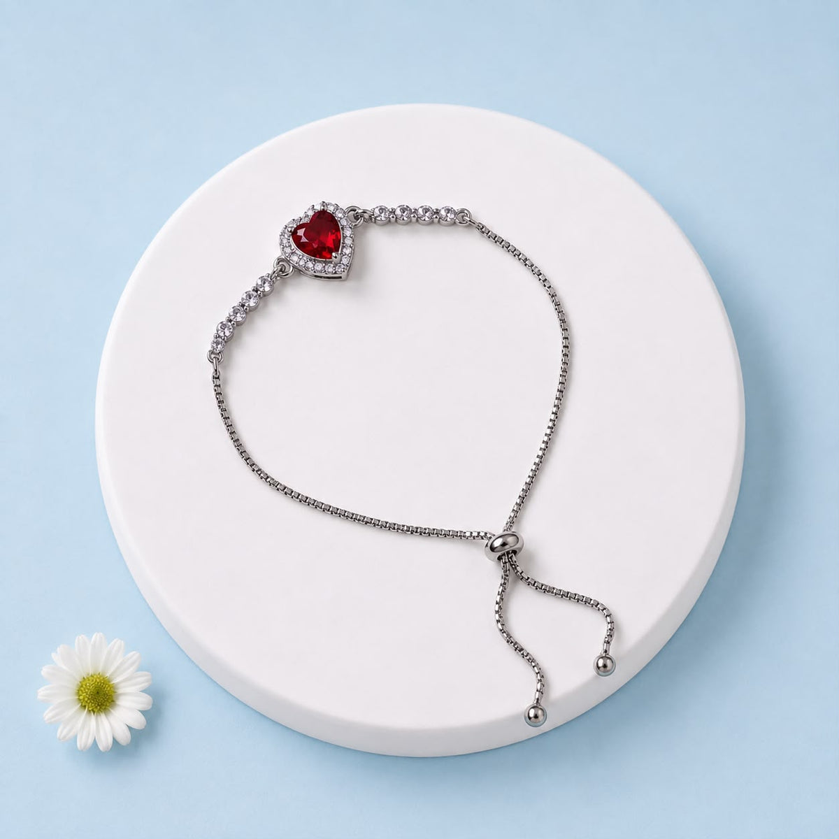 Adjustable Bracelet-280 (Silver/Maroon)