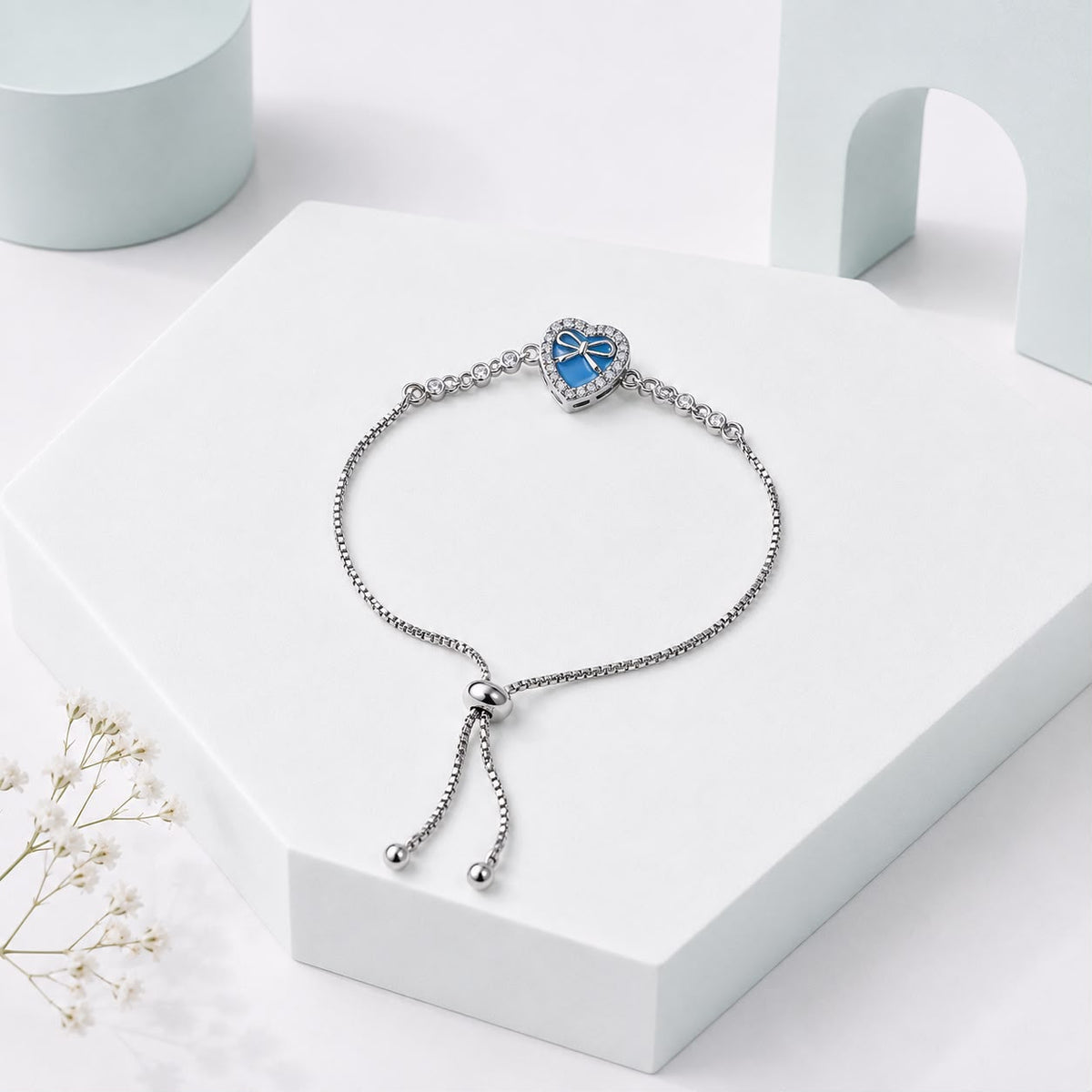 Adjustable Bracelet-278 (Silver/Ferozi)
