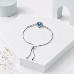 Adjustable Bracelet-278 (Silver/Ferozi)