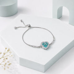 Adjustable Bracelet-278 (Silver/Mint Green)