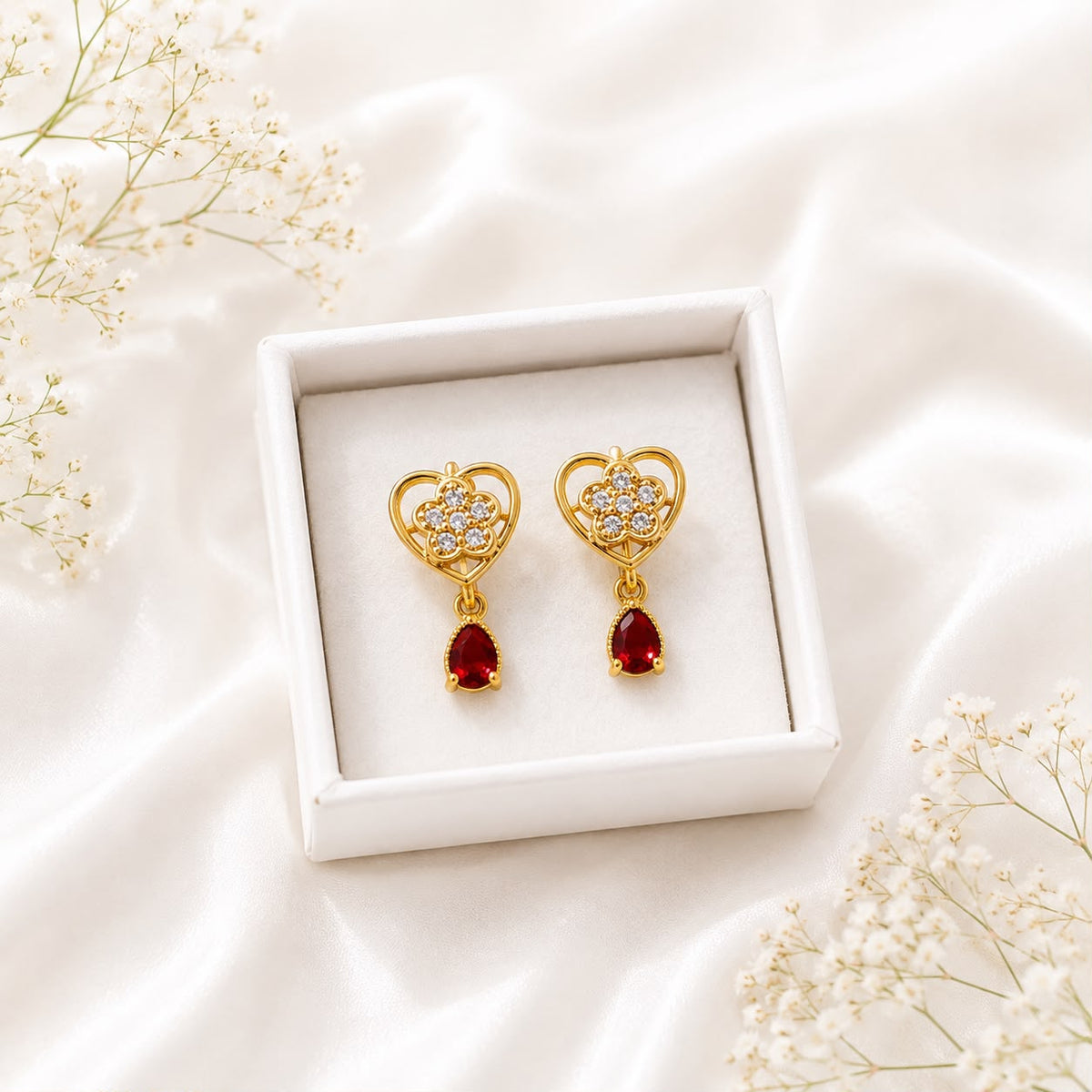 Zircon Earring-254 (Maroon)