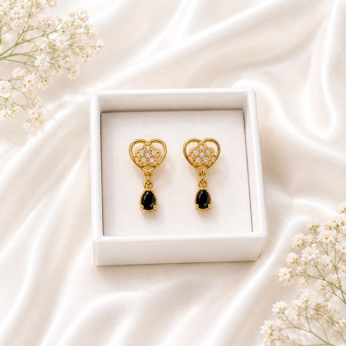 Zircon Earring-254 (Black)