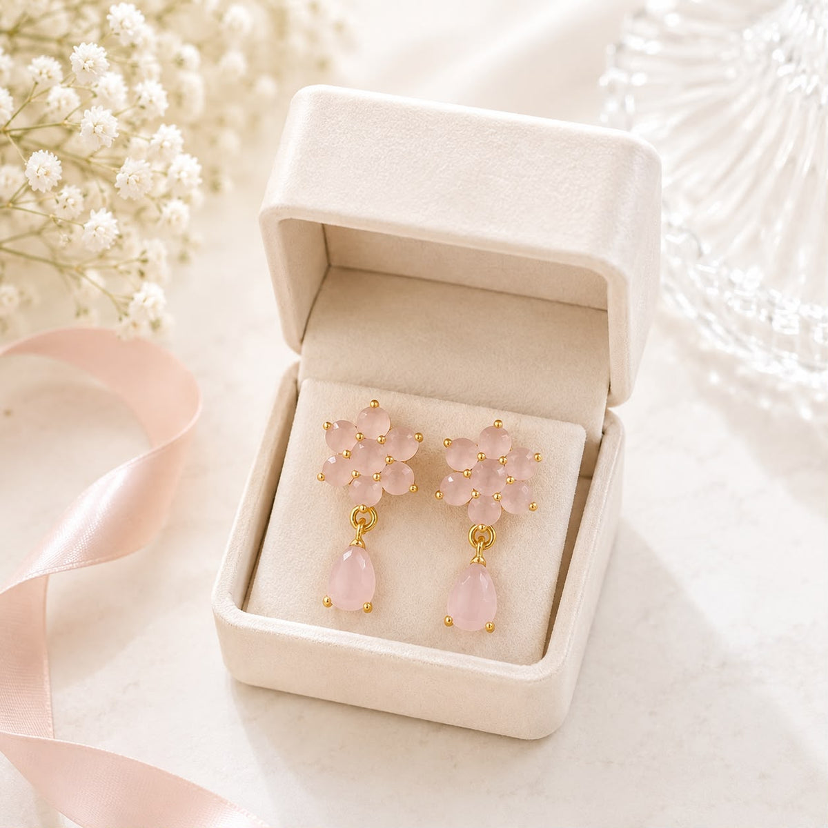 Zircon Earring-256 (Pink)