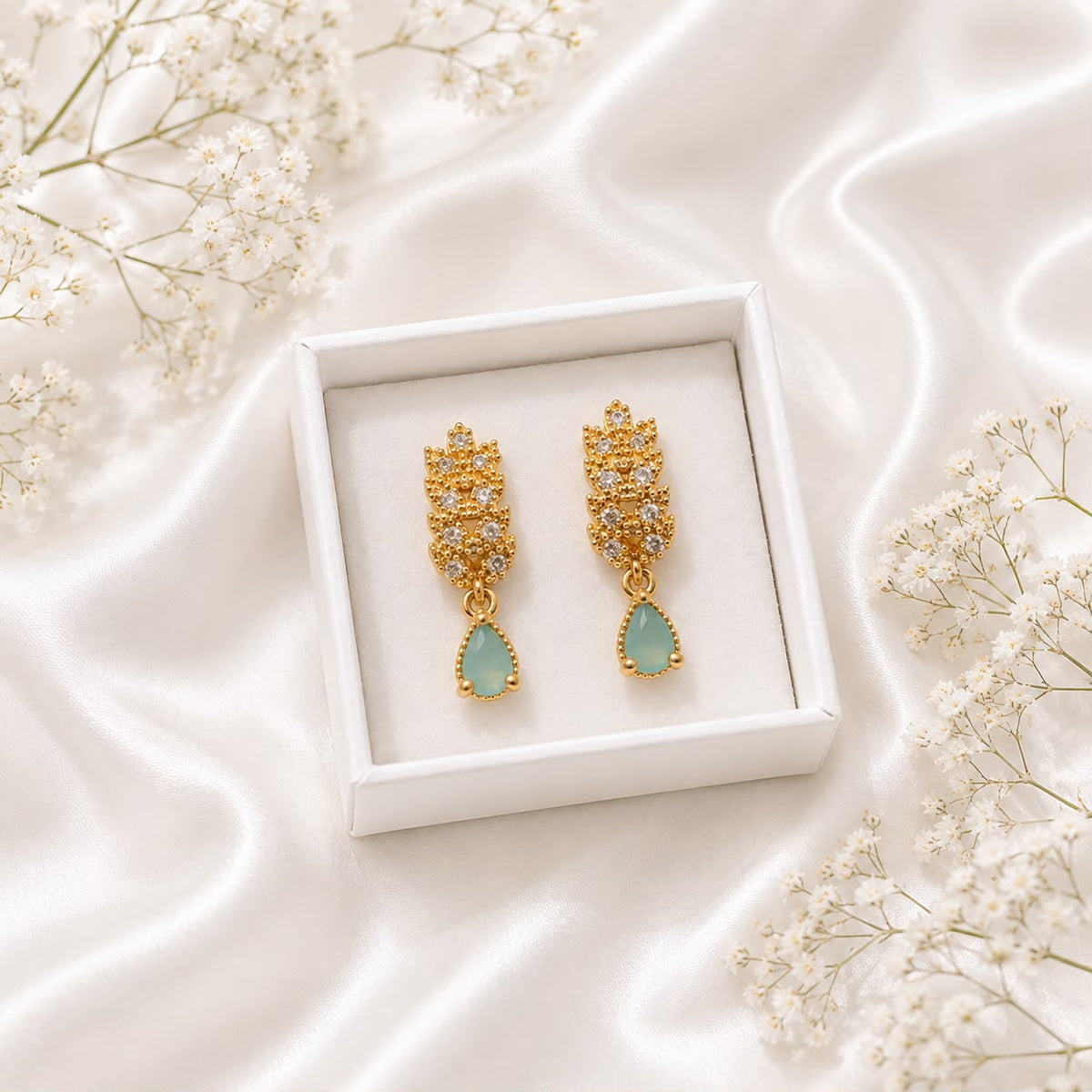 Zircon Hoop Earring-240 (Mint Green)