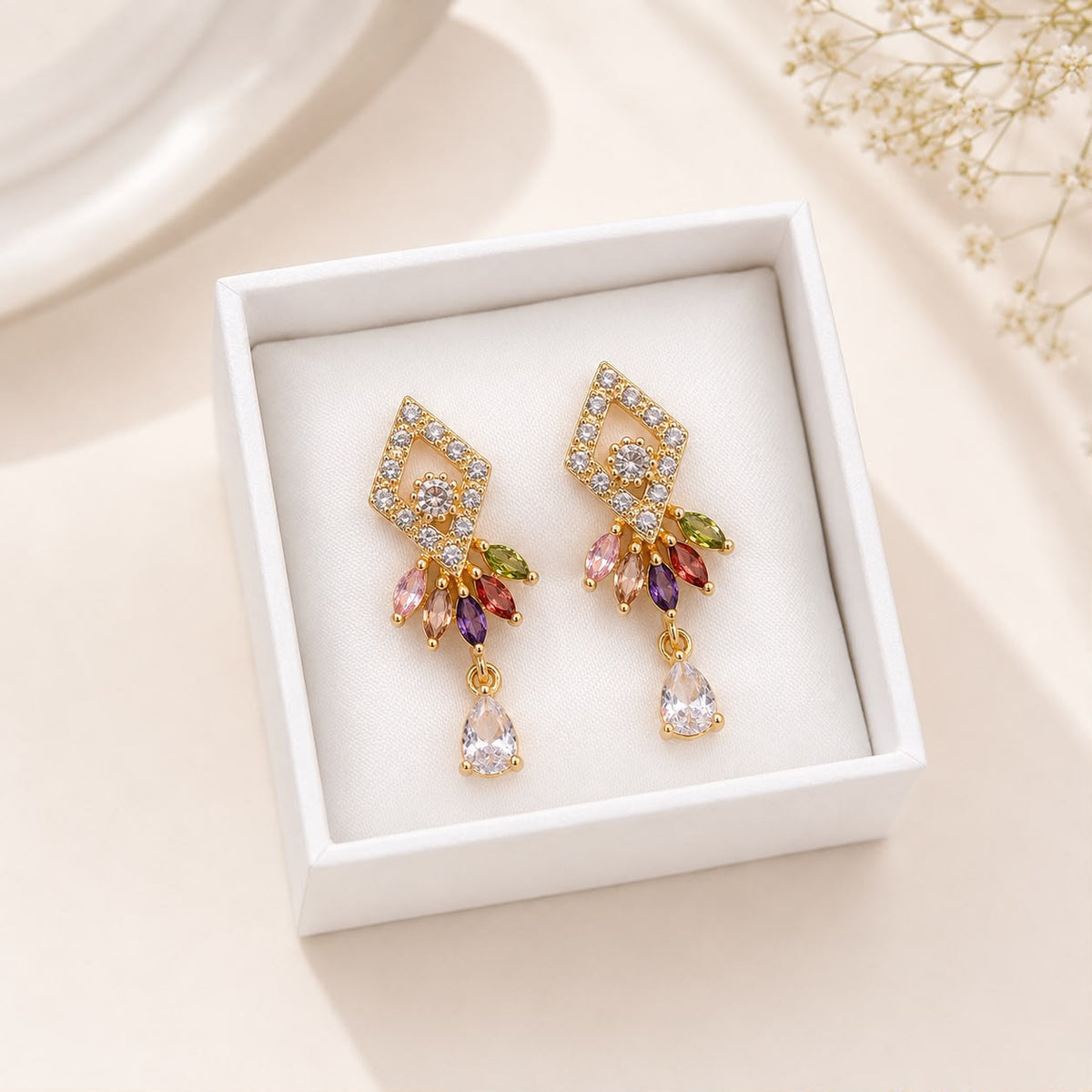 Zircon Earring-255 (Multi)