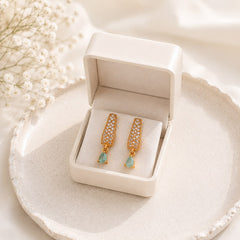 Zircon Hoop Earring-241 (Mint Green)