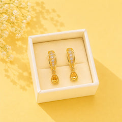 Zircon Hoop Earring-242 (Golden)