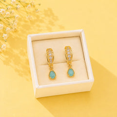 Zircon Hoop Earring-242 (Mint Green)