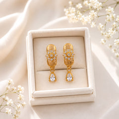 Zircon Hoop Earring-243 (White)