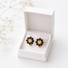 Zircon Hoop Earring-244 (Black)