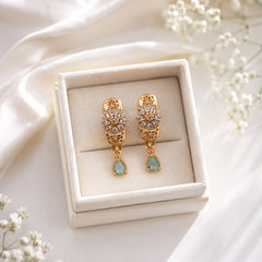 Zircon Hoop Earring-243 (Mint Green)