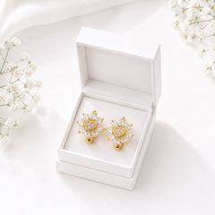Zircon Hoop Earring-244 (White)