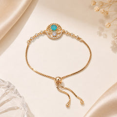 Adjustable Bracelet-290 (Golden/Mint Green)