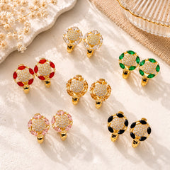 Zircon Hoop Earring-245 (Green)