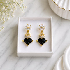 Zircon Earring-257 (Black)