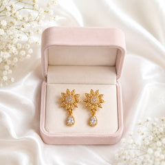 Zircon Hoop Earring-247 (White)