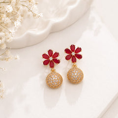 Zircon Earring-259 (Maroon)