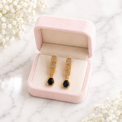 Zircon Hoop Earring-248 (Black)